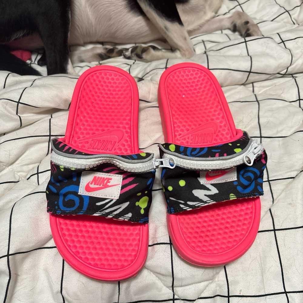Nike Pink Slide with zipper